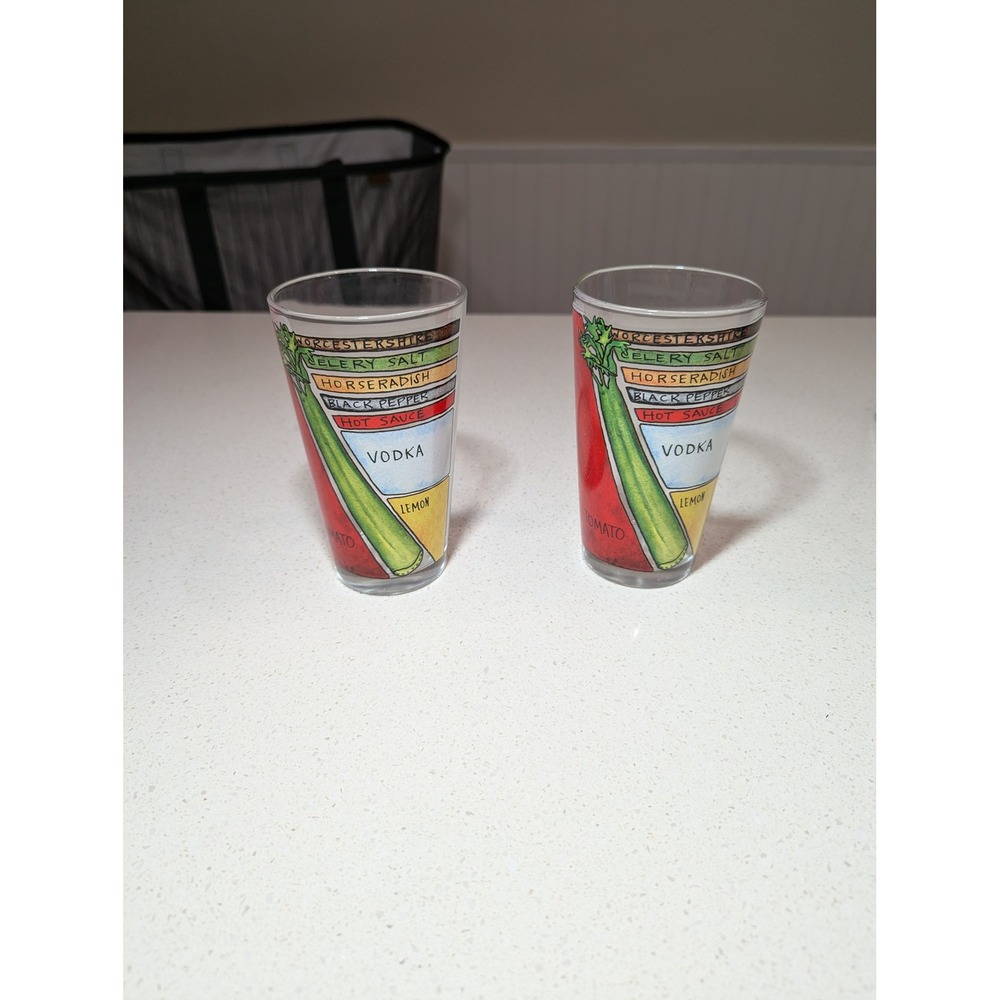 Uncommon Goods Bloody Mary Glasses With Measurements Set of 2